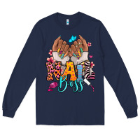 Navy Afro woman nail boss Long Sleeve Tee - RanaPortraitStore