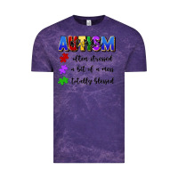 Cloud Purple i'm a hot mess always stressed and proudly autism Vintage Tee - Artiststas