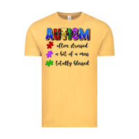 Vintage Mustard i'm a hot mess always stressed and proudly autism Vintage Tee - Artiststas