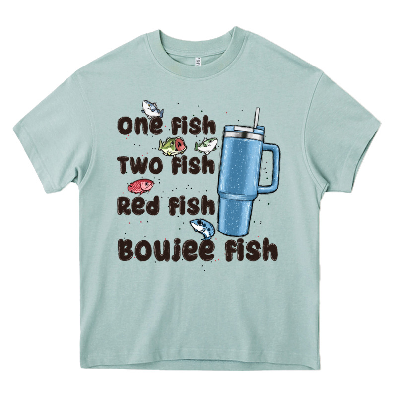 One Fish Two Fish Red Fish Boujee Fish Heavy Core Tee by MaliasSmallBusiness | Teevron