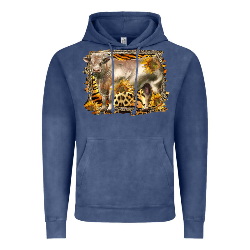 Western Charolais Bull Vintage Hoodie by LillyAllenDesigns | Teevron