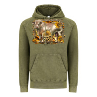 Vintage Olive western charolais bull Vintage Hoodie - LillyAllenDesigns