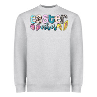 Heather Grey Easter vibes Easter Day Heavyweight Sweatshirt - HowdyJamesFarm