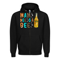 Black Mama Needs a Beer Zipper Hoodie - CowCowDesign