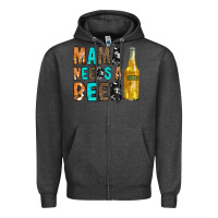 Charcoal Heather Mama Needs a Beer Zipper Hoodie - CowCowDesign