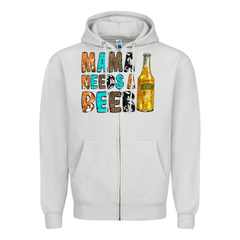 Mama Needs A Beer Zipper Hoodie by CowCowDesign | Teevron