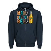 Navy Mama Needs a Beer Zipper Hoodie - CowCowDesign