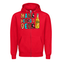 Red Mama Needs a Beer Zipper Hoodie - CowCowDesign