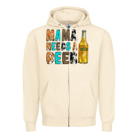Sandshell Mama Needs a Beer Zipper Hoodie - CowCowDesign