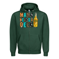 Sports Green Mama Needs a Beer Zipper Hoodie - CowCowDesign