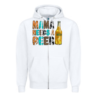 White Mama Needs a Beer Zipper Hoodie - CowCowDesign