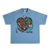 Pebble Blue nurse leopard heart Urban Heavy Tee - JahusDesignShop