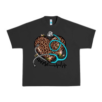 Pigment Black nurse leopard heart Urban Heavy Tee - JahusDesignShop