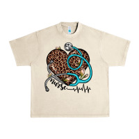 Sandshell nurse leopard heart Urban Heavy Tee - JahusDesignShop