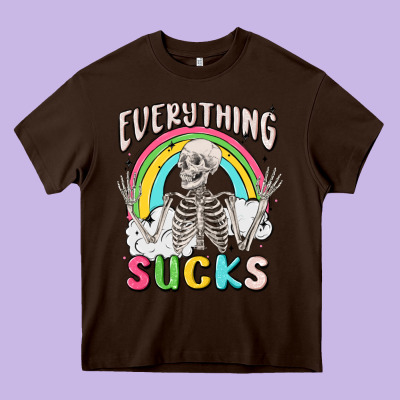 Everything Sucks Heavy Core Tee Designed By Maliassmallbusiness