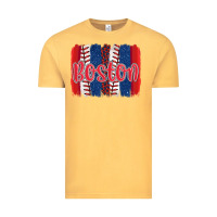 Vintage Mustard boston baseball team spirit brushstrokes Vintage Tee - Artiststas