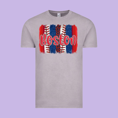 Boston Baseball Team Spirit Brushstrokes Vintage Tee Designed By Artiststas
