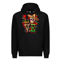 Black Cinco de mayo love Premium Hoodie - FaDigitalArtStudio