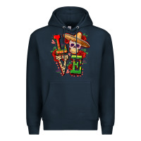Navy Cinco de mayo love Premium Hoodie - FaDigitalArtStudio