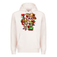 Pale Pink Cinco de mayo love Premium Hoodie - FaDigitalArtStudio