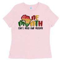 Bubblegum Pink one month cant hold our history Ladies Tee - MaliasSmallBusiness