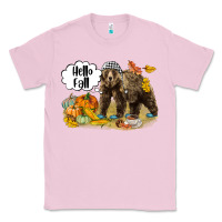 Bubblegum Pink Hello Fall Brown Bear Classic Tee - LillyAllenDesigns