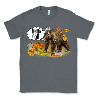 Charcoal Heather Hello Fall Brown Bear Classic Tee - LillyAllenDesigns