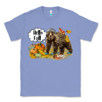 Colony Blue Hello Fall Brown Bear Classic Tee - LillyAllenDesigns