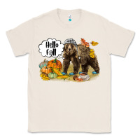 Natural Hello Fall Brown Bear Classic Tee - LillyAllenDesigns
