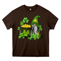 Chocolate Brown st patricks gnome and pot of gold Heavy Core Tee - AdoDesignShop