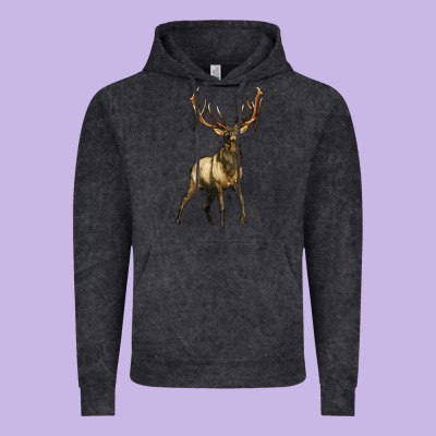 Elk Deer Vintage Hoodie Designed By Lillyallendesigns