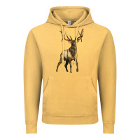Vintage Mustard elk deer Vintage Hoodie - LillyAllenDesigns