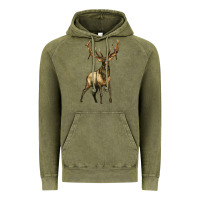 Vintage Olive elk deer Vintage Hoodie - LillyAllenDesigns