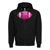 Black american football pink Zipper Hoodie - CowCowDesign