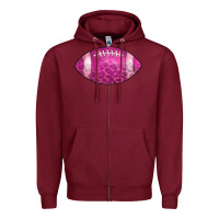 Burgundy american football pink Zipper Hoodie - CowCowDesign