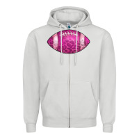 Dove Grey american football pink Zipper Hoodie - CowCowDesign