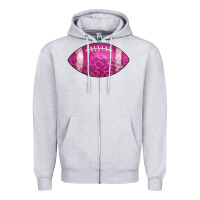 Heather Grey american football pink Zipper Hoodie - CowCowDesign