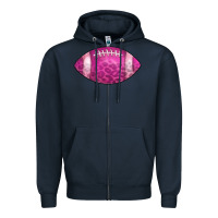 Navy american football pink Zipper Hoodie - CowCowDesign