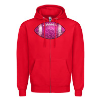 Red american football pink Zipper Hoodie - CowCowDesign