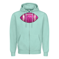 Seafoam american football pink Zipper Hoodie - CowCowDesign