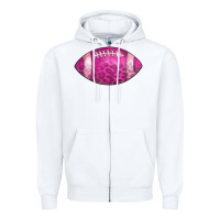 White american football pink Zipper Hoodie - CowCowDesign