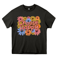Asphalt choose happy Heavy Core Tee - MaliasSmallBusiness