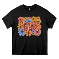 Black choose happy Heavy Core Tee - MaliasSmallBusiness