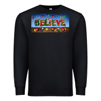 Black christmas believe license plate Premium Sweatshirt - BundleAndBundleShop