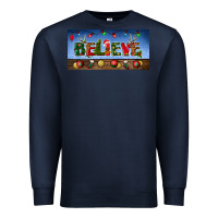 Navy christmas believe license plate Premium Sweatshirt - BundleAndBundleShop