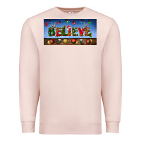 Pale Pink christmas believe license plate Premium Sweatshirt - BundleAndBundleShop