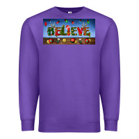 Purple christmas believe license plate Premium Sweatshirt - BundleAndBundleShop