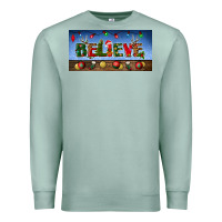 Seafoam christmas believe license plate Premium Sweatshirt - BundleAndBundleShop