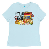 Baby Blue belle of the boil crab oil Ladies Tee - MaliasSmallBusiness