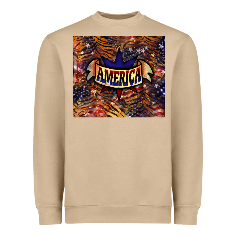Tiger America Tumbler 4th Of July Heavyweight Sweatshirt by HowdyJamesFarm | Teevron